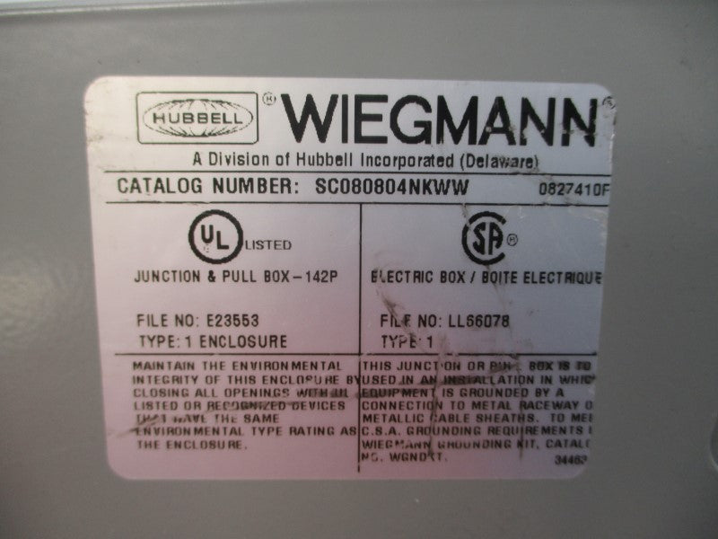 WIEGMANN SC080804NKWW NSMP