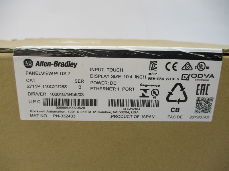 ALLEN BRADLEY 2711P-T10C21D8S SER. B DATE: 2019 NSFS