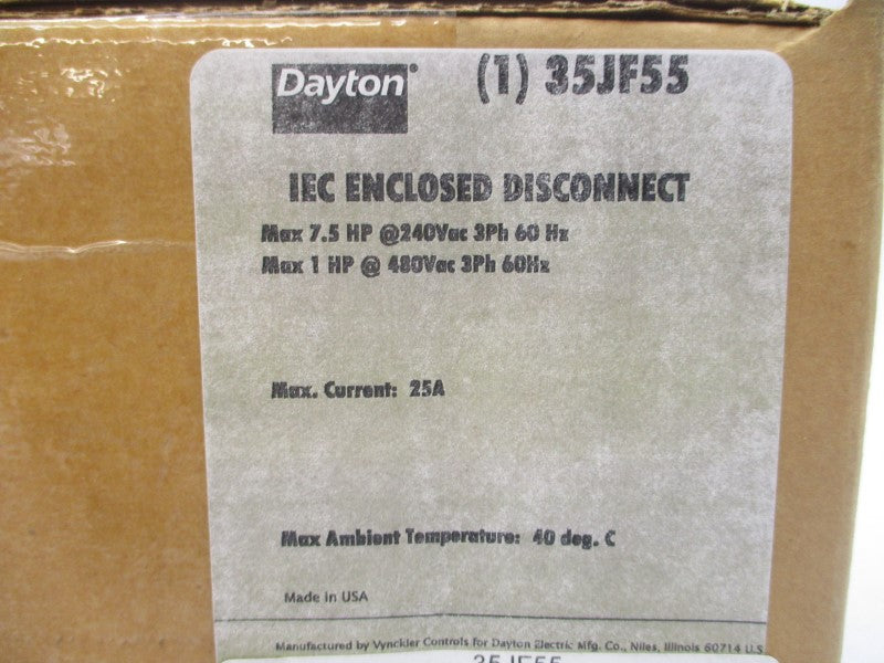 DAYTON 35JF55 480VAC 25A NSMP