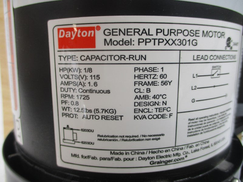 DAYTON 5PXX3 115V 1.6A NSMP