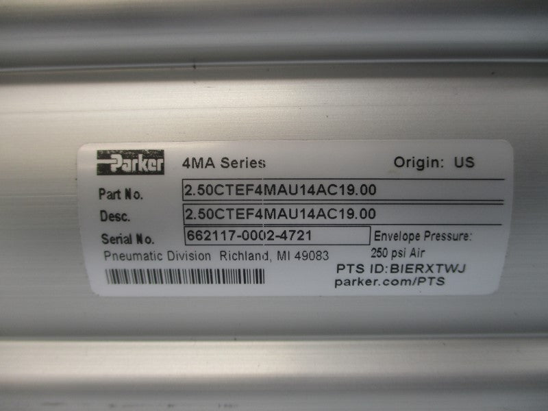 PARKER 2.50CTEF4MAU14AC19.00 250PSI NSNP