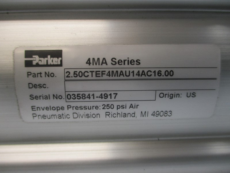 PARKER 2.50CTEF4MAU14AC16.00 250PSI NSNP
