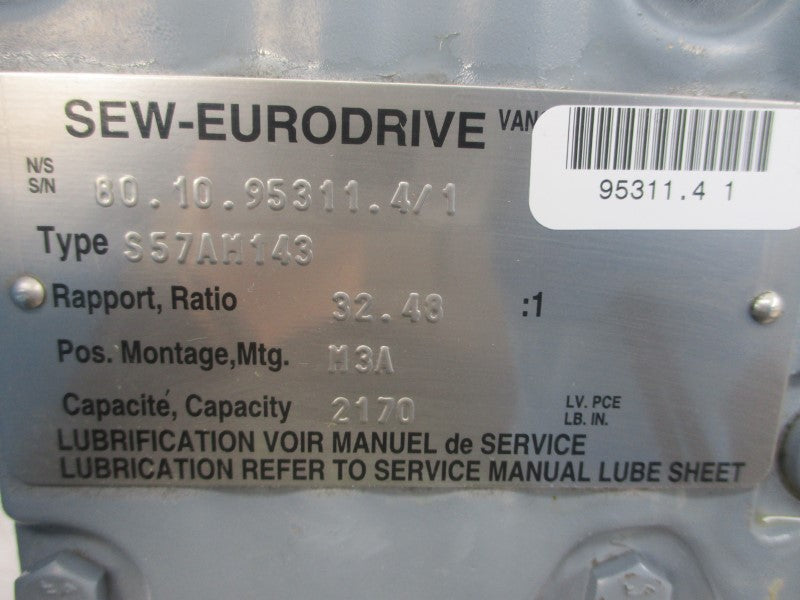 SEW-EURODRIVE S57AM143 (AS PICTURED) NSNP