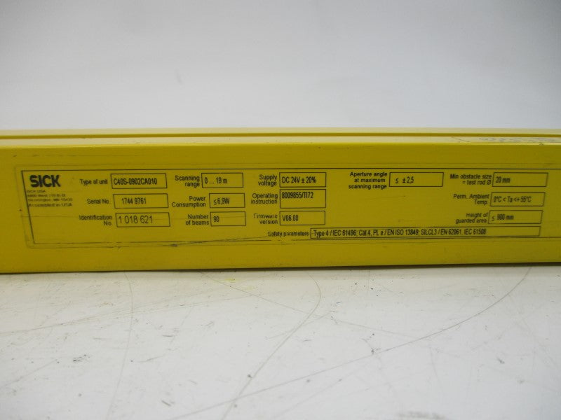SICK C40S-0902CA010 F/W V06.00 24VDC UNMP