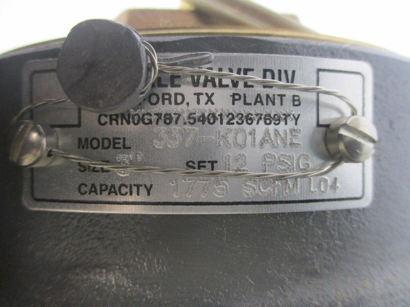 KUNKLE VALVE 0337-K01ANE0012 12PSI 3" NSMP