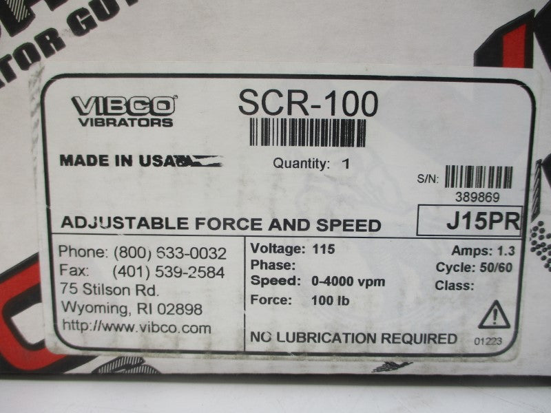 VIBCO SCR-100 115V 1.3A NSMP