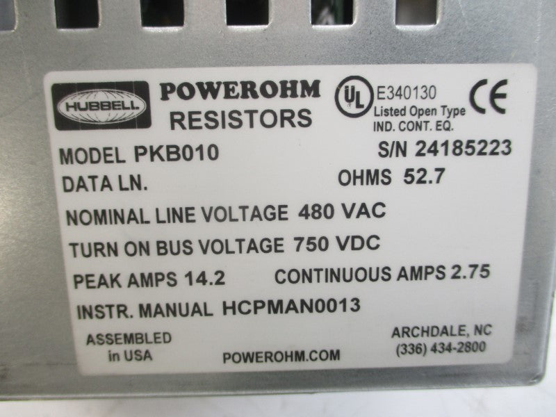 POWEROHM RESISTORS PKB010 480V NSMP