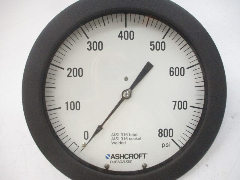 ASHCROFT 85-1377-SS-04B-800# 0-800PSI 8-1/2" NSMP