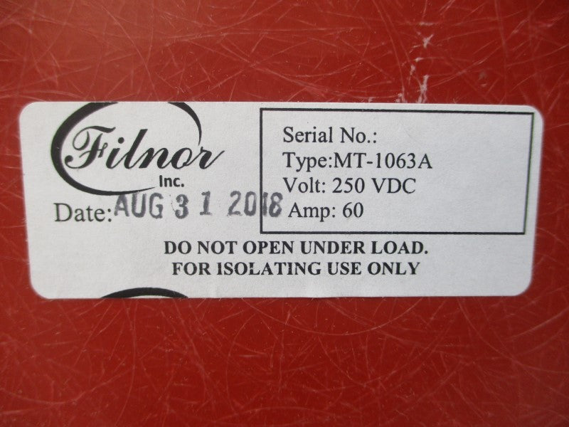 FILNOR INC MT-1063A 250VDC 60A NSNP