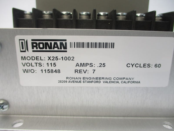 RONAN X25-1002 SER. X25 115V .25A REV. 7 NSNP
