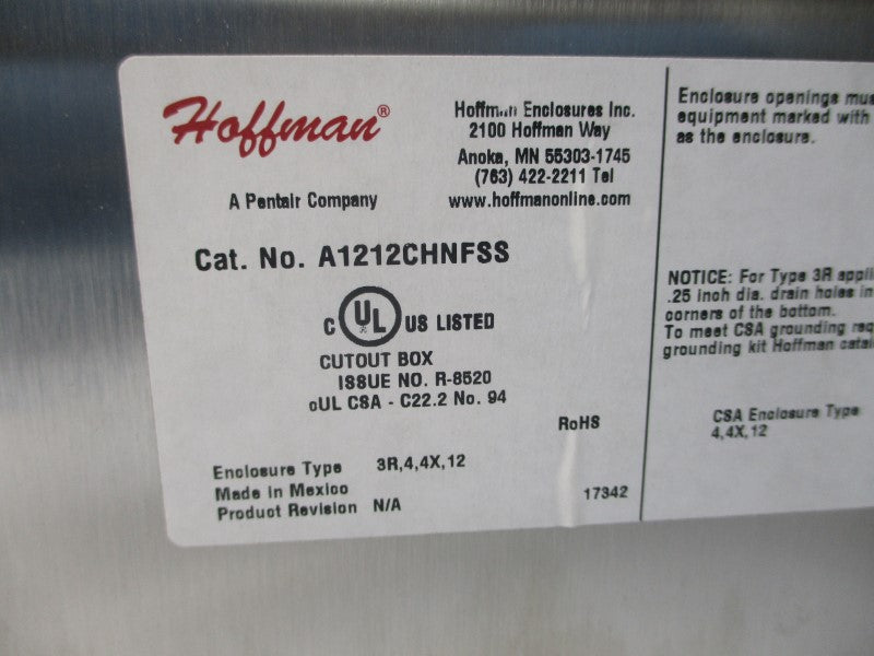 HOFFMAN A1212CHNFSS NSNP