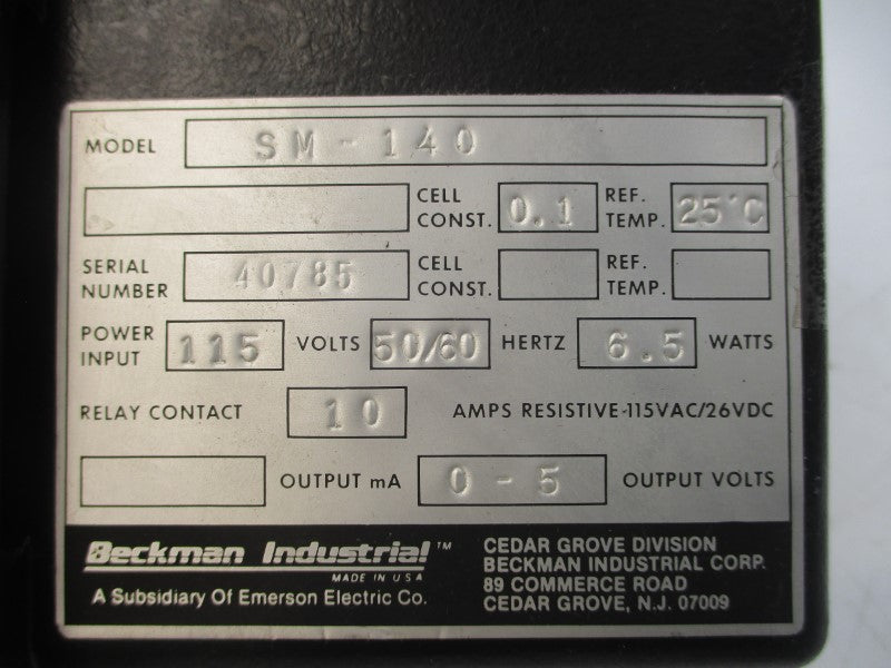 BECKMAN INDUSTRIAL SM-140 115V 10A UNMP