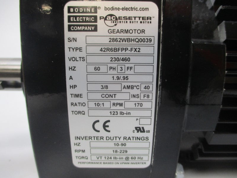 BODINE 42R6BFPP-FX2 230/460V 1.9/.95A NSMP
