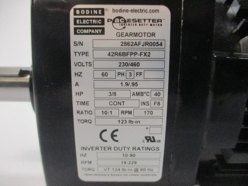 BODINE ELECTRIC 42R6BFPP-FX2 230/460V 1.9/.95A NSNP