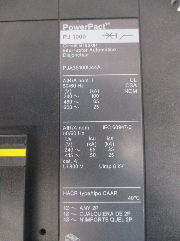 SQUARE D PJA36100U44A SER. 1 600V 1000A NSNP