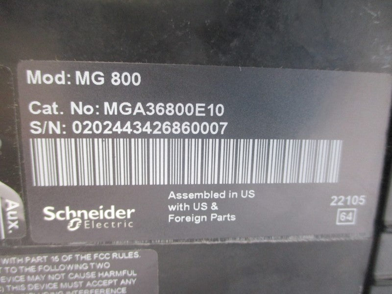 SQUARE D MGA36800E10 SER. 1 600V 800A NSNP