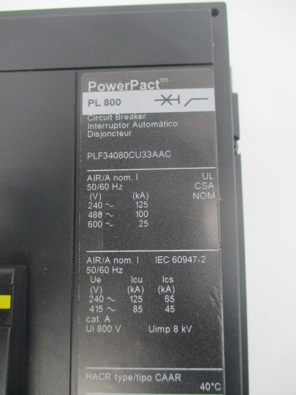 SQUARE D PLF34080CU33AAC SER. 1 600V 800A NSNP