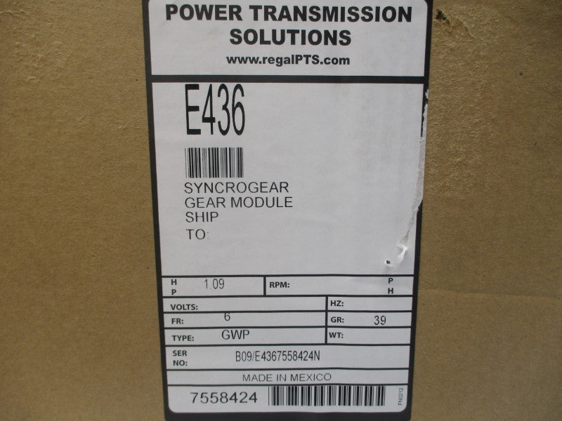 BROWNING E436 B09-E436-N 208-230/460V 1.95-1.76/0.88A NSMP