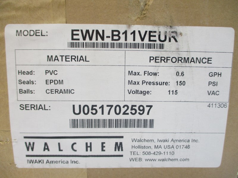 WALCHEM IWAKI EWN-B11VEUR 115VAC 0.8A 150PSI NSMP