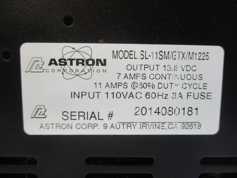 ASTRON SL-11SM/GTX/M1225 110VAC 7A NSMP