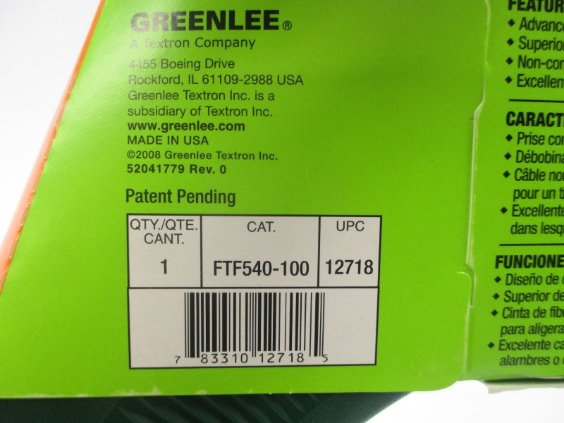 GREENLEE FTF540-100 100FT NSMP