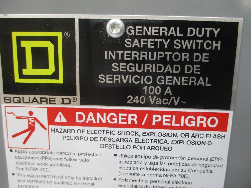 SQUARE D D323N SER. F03 240VAC 100A NSMP
