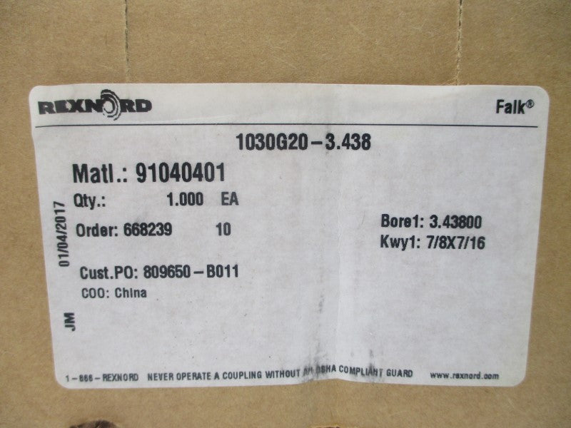 REXNORD 1030G20-3.438 NSMP