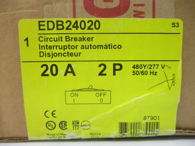 SQUARE D EDB24020 277V 20A NSFS