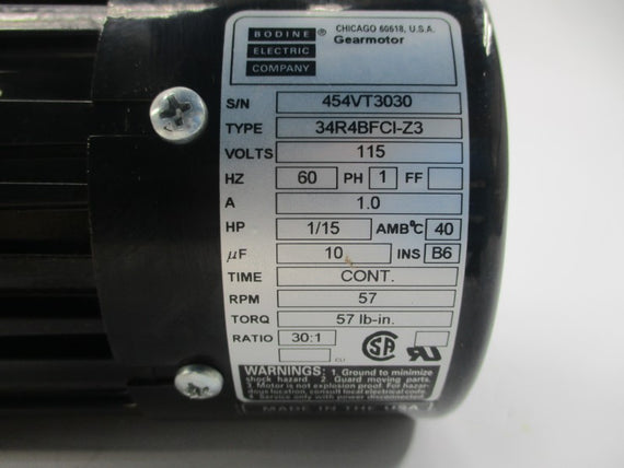 BODINE ELECTRIC 34R4BFCI-Z3 115V 1.0A NSNP