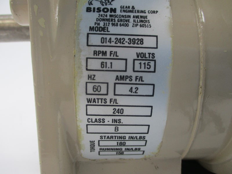 BISON 014-242-3928 151-500-6001 115VAC 4.21A NSNP