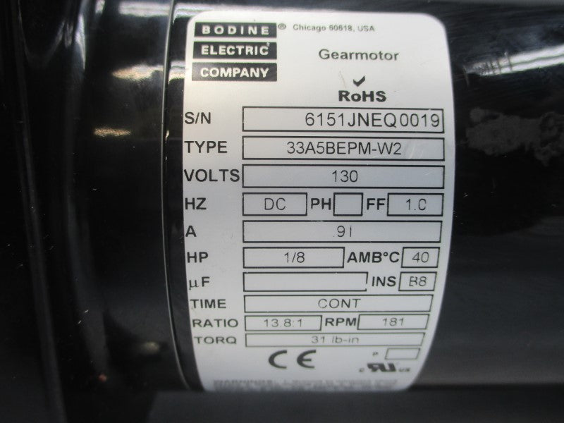 BODINE ELECTRIC 33A5BEPM-W2 130V .91A NSNP
