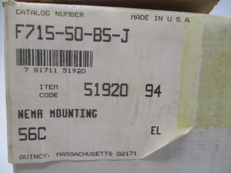 BOSTON GEAR F715-50-B5-J NSMP