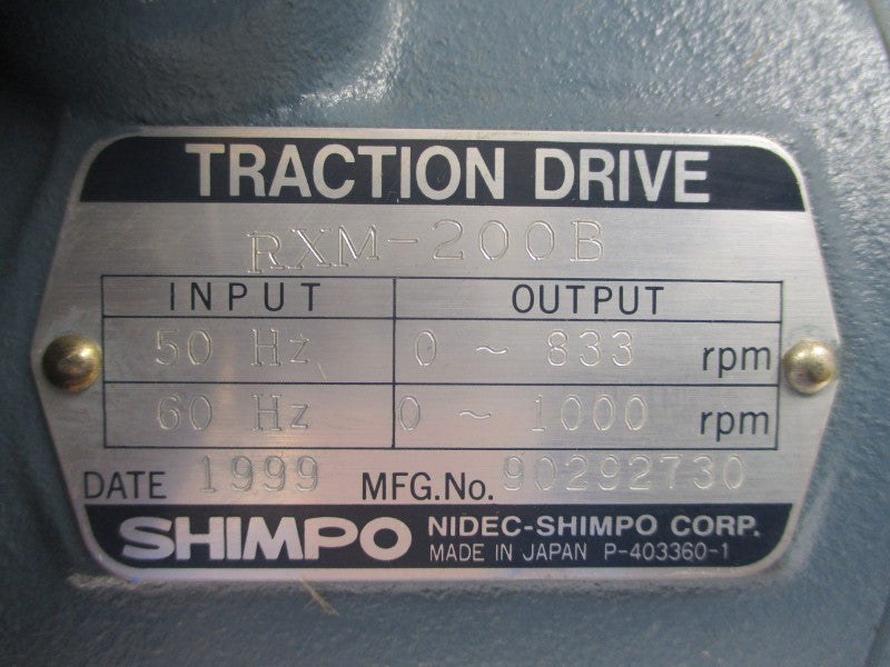 SHIMPO YTFO RXM-200B 200/230V 1.30/1.15A NSNP