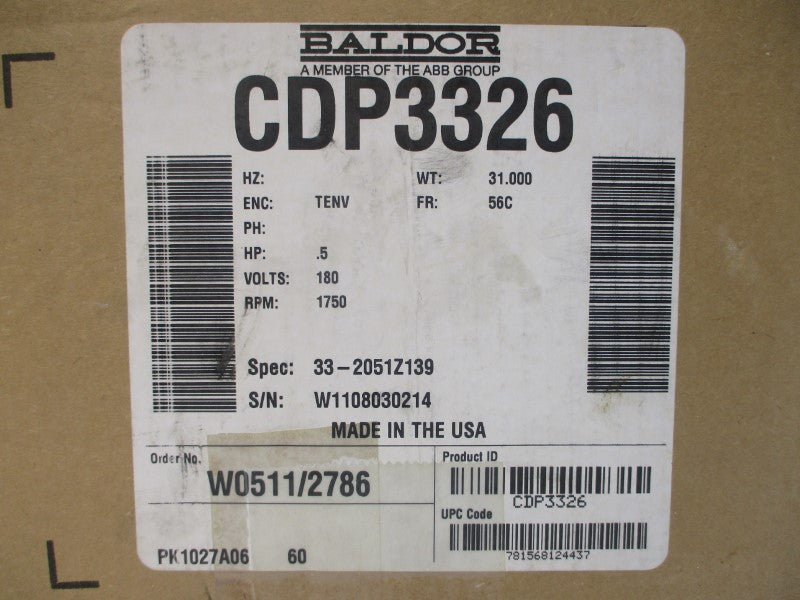BALDOR CDP3326 33-2051Z139 180V 2.5A NSMP