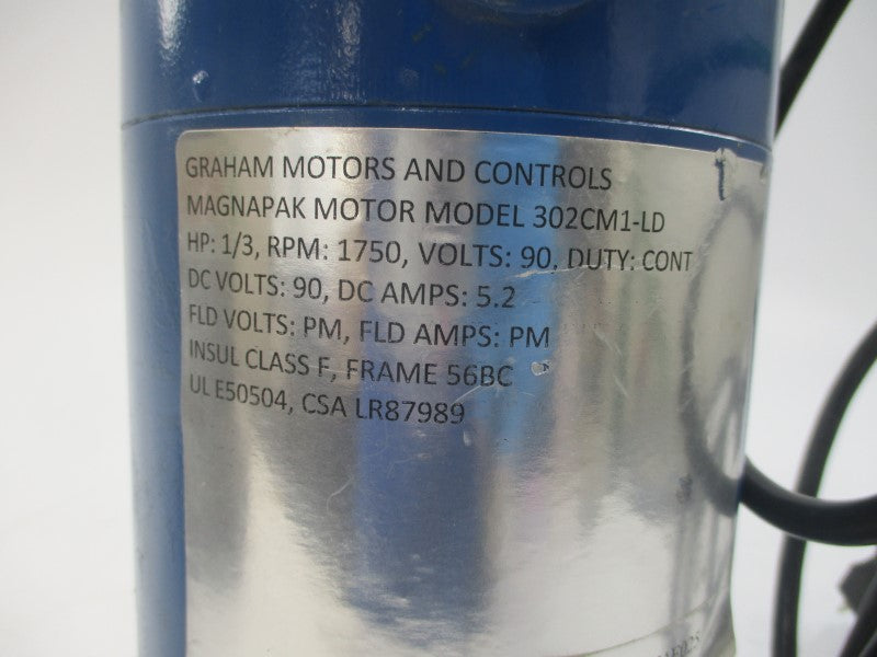 GRAHAM MOTORS AND CONTROLS 302CM1-LD 90VDC 5.2A NSNP