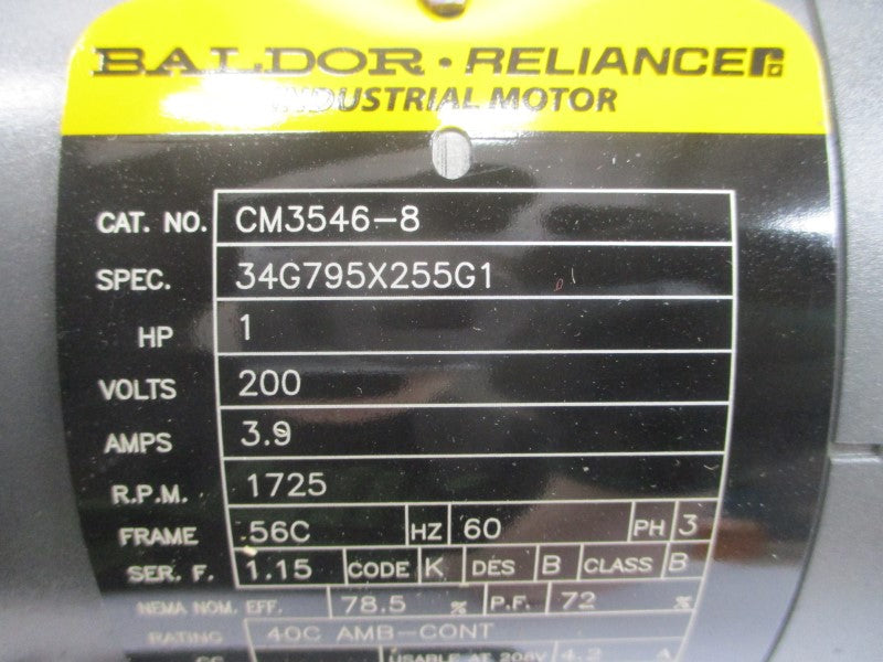 BALDOR CM3546-8 34G795X255G1 200V 3.9A NSMP