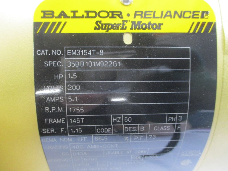 BALDOR EM3154T-8 35BB101M922G1 200V 5.1A NSMP