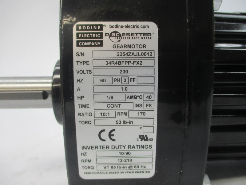 BODINE ELECTRIC 34R4BFPP-FX2 230V 1.0A NSMP