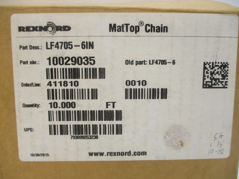 REXNORD LF4705-6IN 10029035 10FT NSMP
