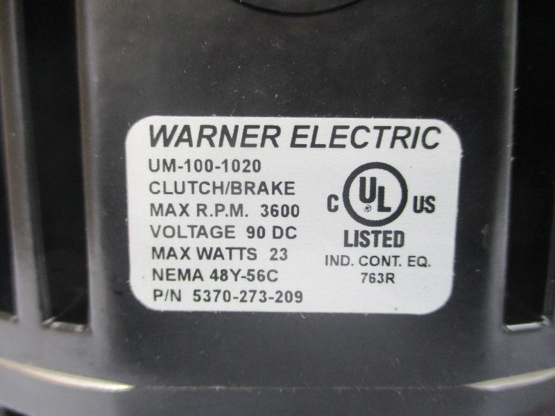 WARNER ELECTRIC 5370-273-209 UM-100-1020 90VDC NSMP