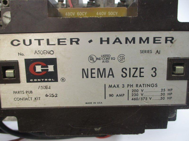 CUTLER HAMMER A50ENO SER. A1 440/480V 90A UNMP