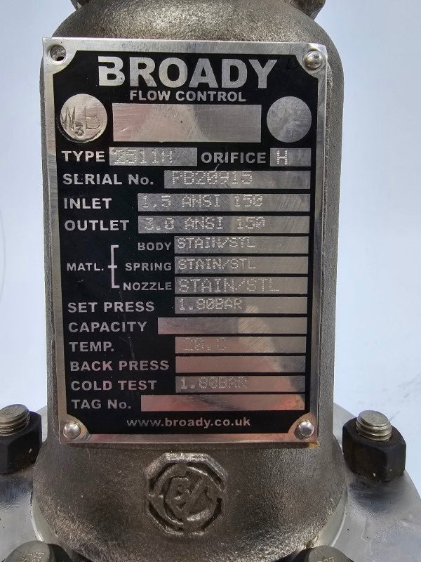 BROADY FLOW CONTROL 2511H NSNP