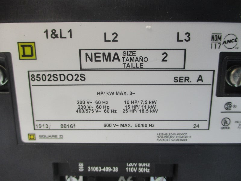 SQUARE D 8502SDO2V02S SER. A 110/120V 45A NSMP