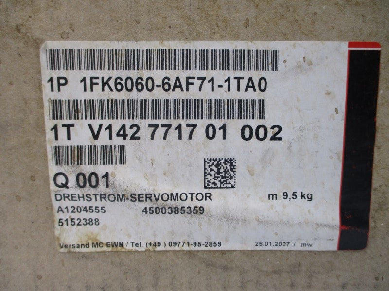 SIEMENS 1FK6060-6AF71-1TA0 276V 4.3/3.1A NSMP