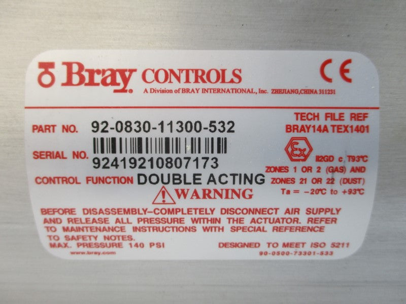 BRAY CONTROLS 92-0830-11300-532 140PSI NSMP