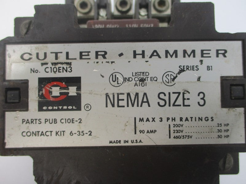CUTLER HAMMER C10EN3 SER. B1 110/120V 90A UNMP