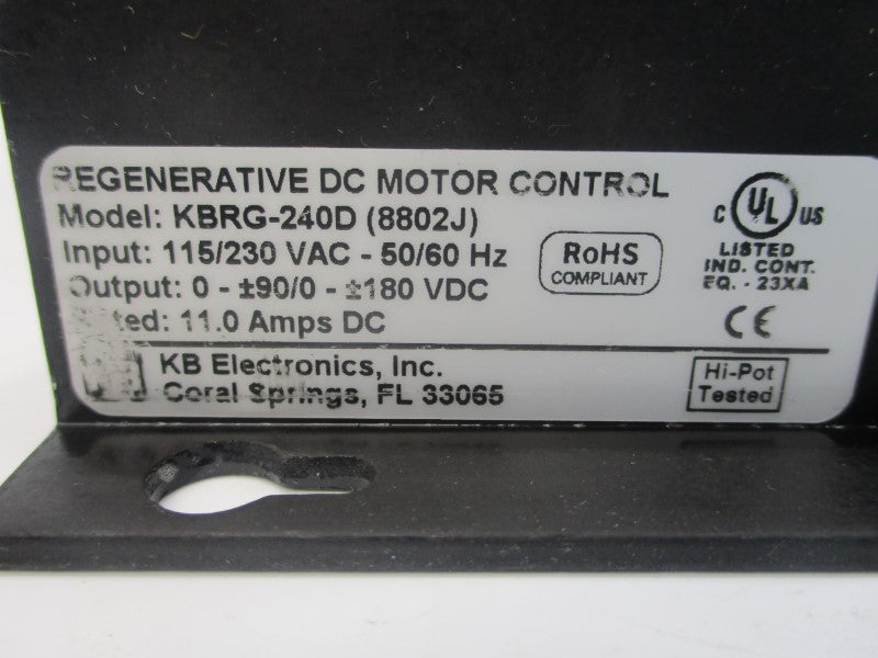 KB ELECTRONICS 8802J KBRG-240D 115/230VAC 16.0A NSMP