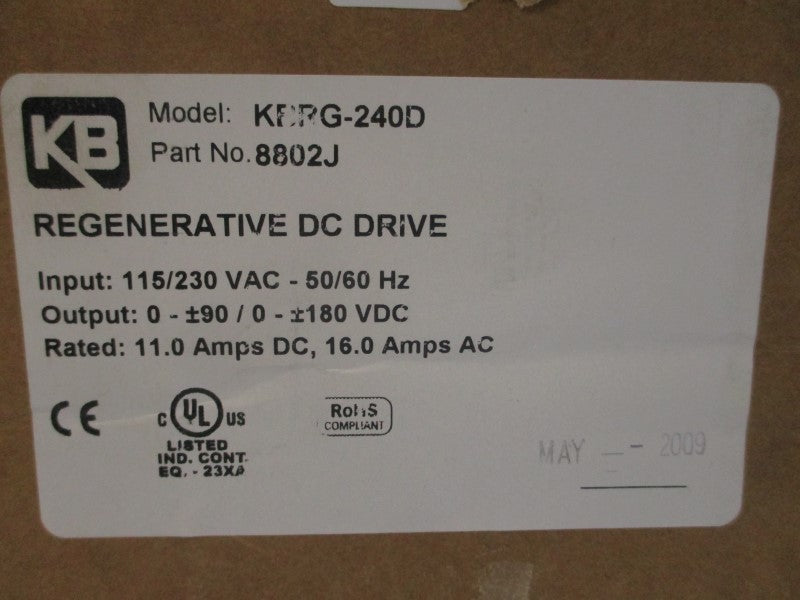 KB ELECTRONICS 8802J KBRG-240D 115/230VAC 16.0A NSMP