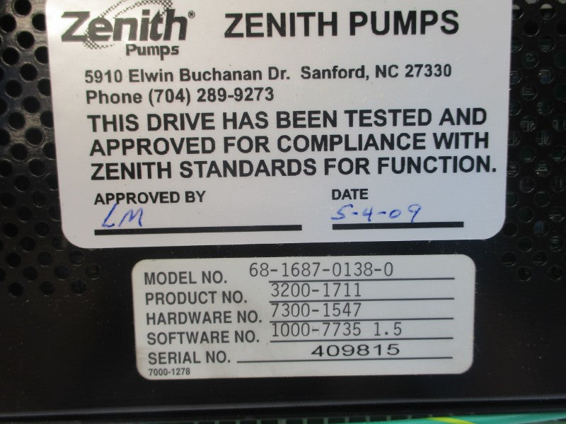 ZENITH PUMPS 68-1687-0138-0 3200-1711 115/230VAC 15.0A NSNP