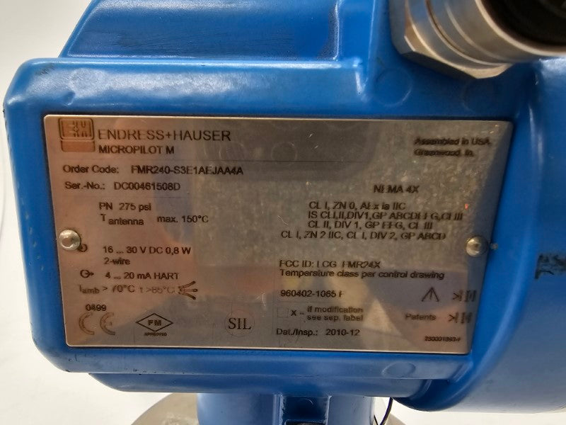 ENDRESS+HAUSER FMR240-S3E1AEJAA4A 16-30VDC 275PSI NSNP
